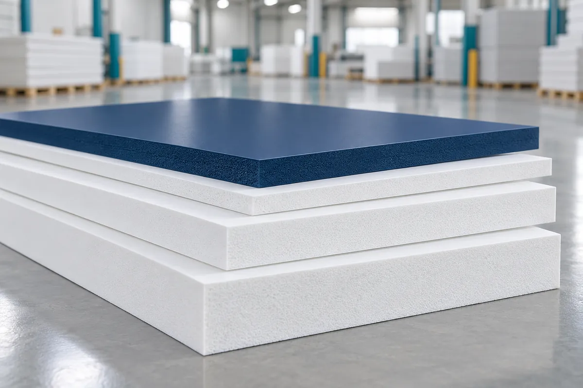 Farklı kalınlıklarda üst üste PVC foam levhalar